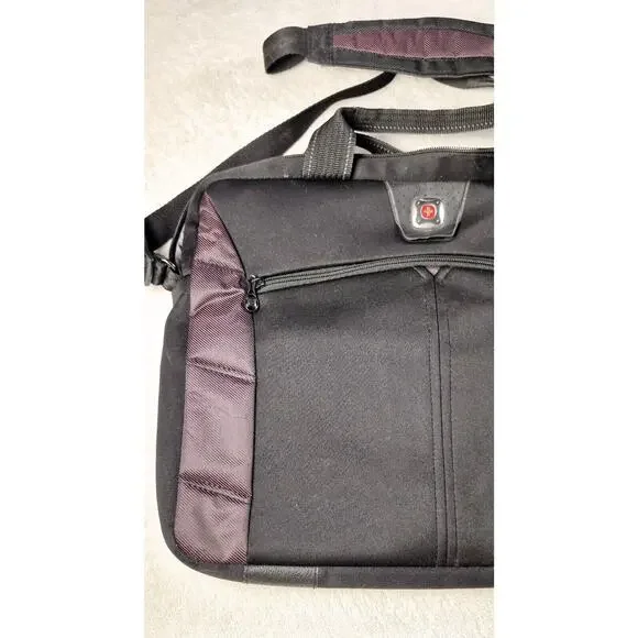Swiss Gear Wenger padded laptop bag briefcase shoulder strap 18" x 13" black - Picture 3 of 13